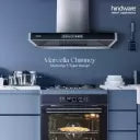 Hindware MARCELLA 90 | Filterless Technology | MaxX Suction 1700 m³/hr* | BLDC Motor | Auto Clean Wall Mounted Chimney (GREY 1700 CMH)