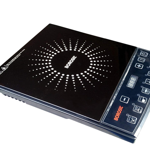 Borosil Smartkook-PC11 Electric Induction Cooktop, Glass Surface, Energy Saving, Flame-free Cooking, Black, 1600W