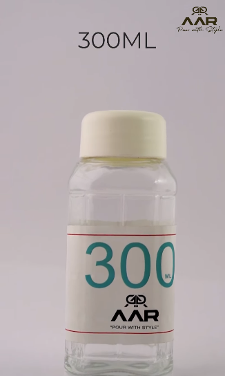 AAR - Elite Glass Water Bottles, Microwave & Freezer Safe, Leak Proof & Airtight Lid, Scratch Resistant, Transparent - 300 ml