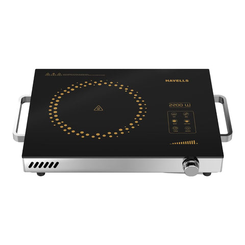 Havells 2200 Watt Infrared Induction Cooktop With Digital Display| Glo TV22-6KV Surge Protection| Sensor Touch| SS304 Food grade grill| 1 Year Door step Warranty By Havells