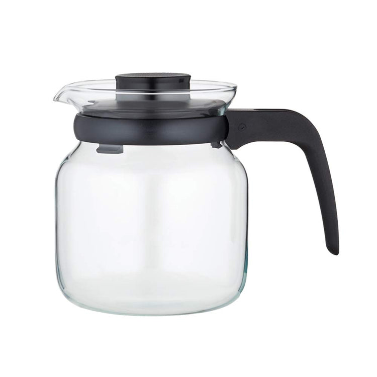 Borosil Carafe Flame Proof Glass Kettle with Inbuilt Strainer with 2 mugs