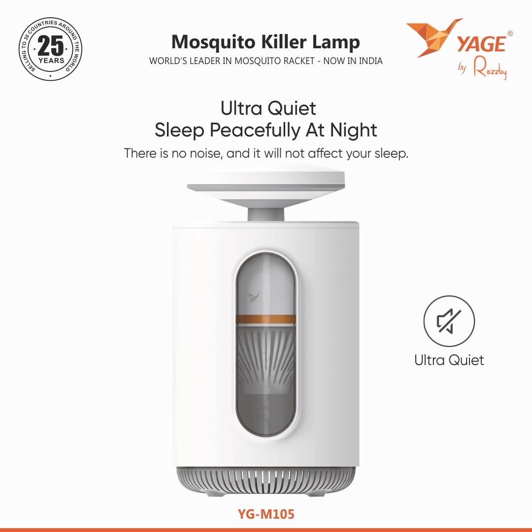 YAGE YG-M105 Mosquito Killer Lamp with UV Light & 2300V Power Grid | USB Powered Indoor Mosquito Trap | Chemical-Free, Ultra-Quiet Mosquito & Insect Killer