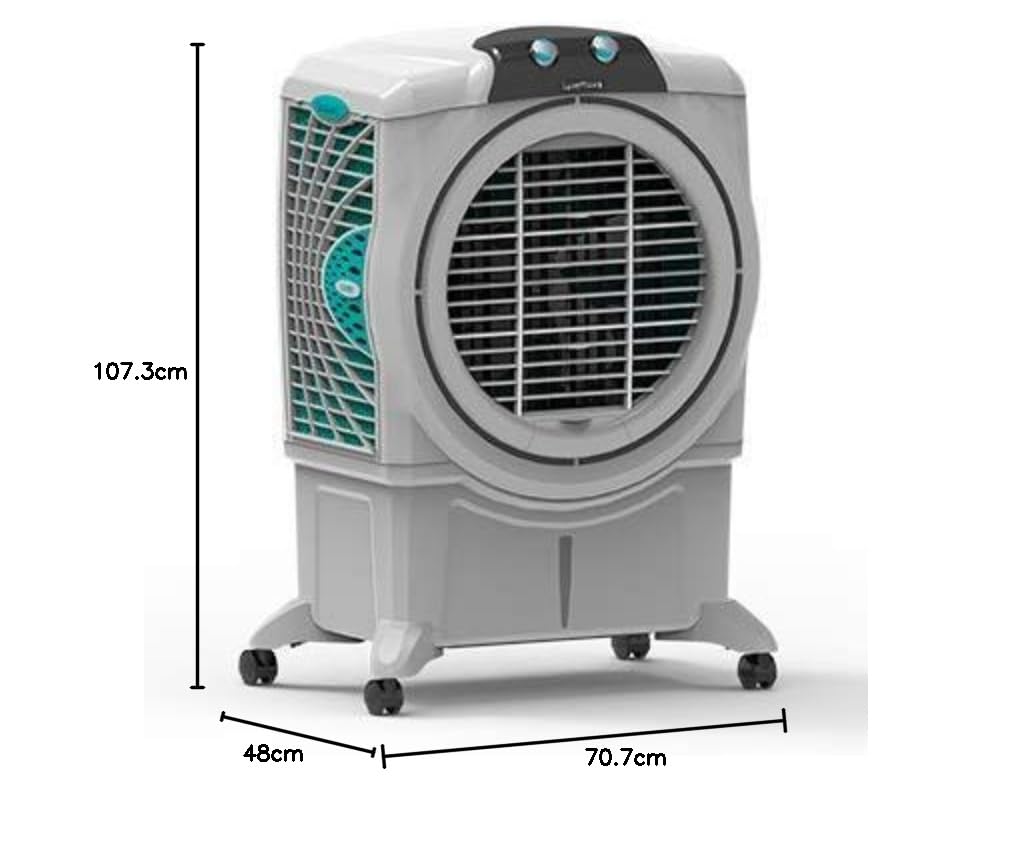 Symphony Sumo 75 XL Desert Air Cooler For Home with Honeycomb Pads, Powerful +Air Fan, i-Pure Console and Low Power Consumption (75L, Grey)