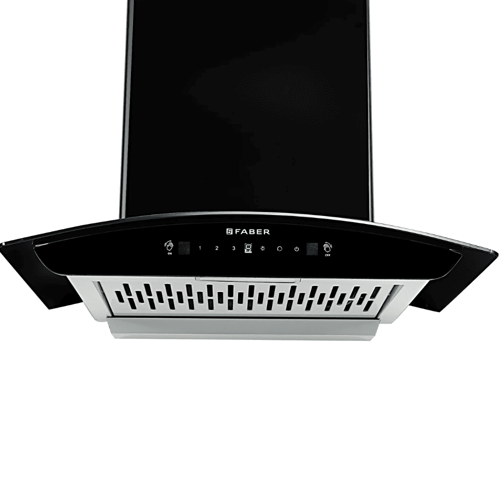 FABER SUNNY IN HC SC FL LG 60cm 1200m3/hr Ducted Auto Clean Wall Mounted Chimney with Touch & Gesture Control (Black)