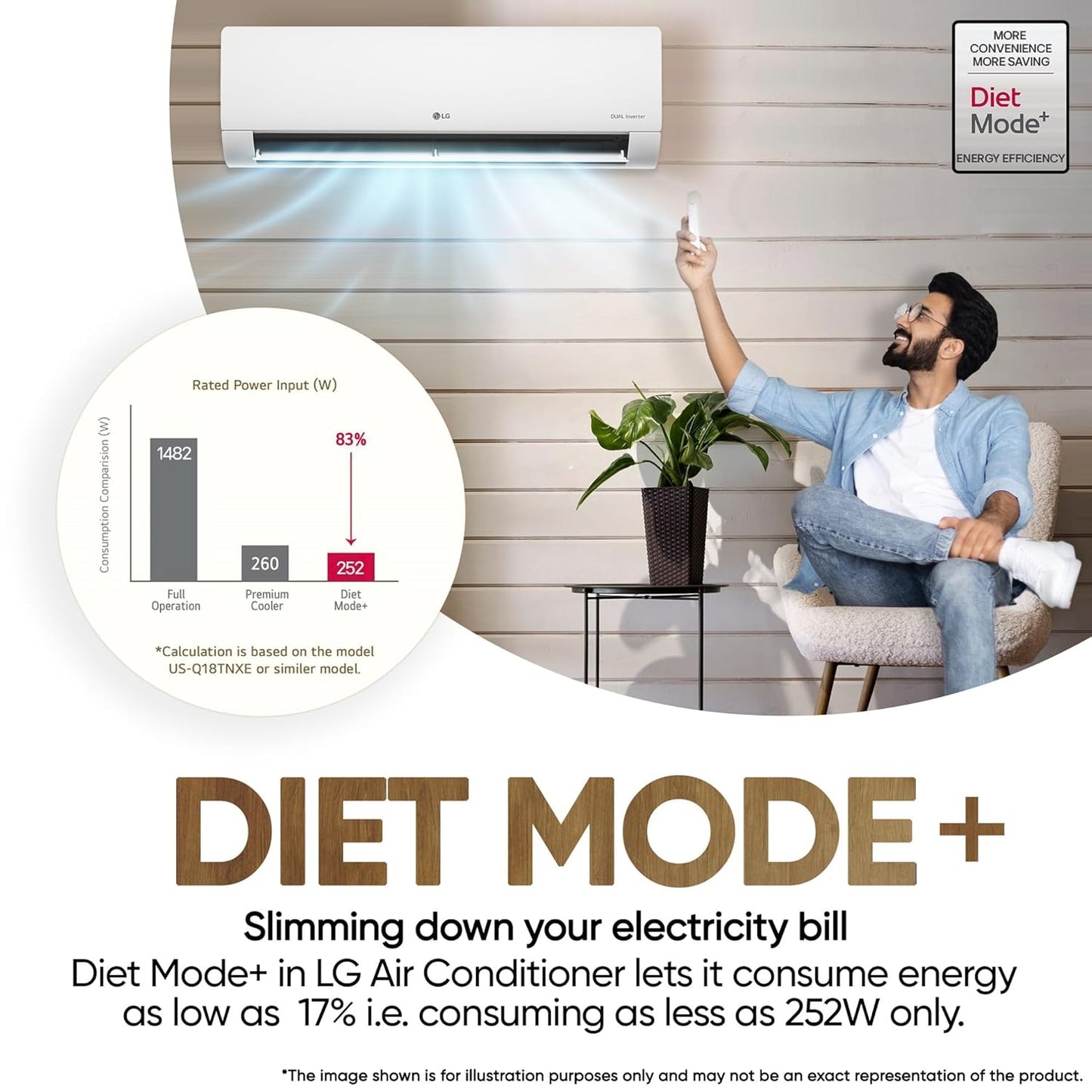 LG 1 Ton 3 Star DUAL Inverter Split AC (Copper, AI Convertible 6-in-1 Cooling, Faster Cooling & Energy Saving, 2 Way Air Swing, HD Filter with Anti-Virus Protection, US-Q12CNXE, White)