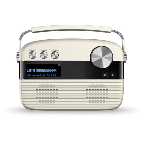 Saregama Carvaan Hindi - Portable Music Player with 5000 Preloaded Songs, FM/BT/AUX (Porcelain White)