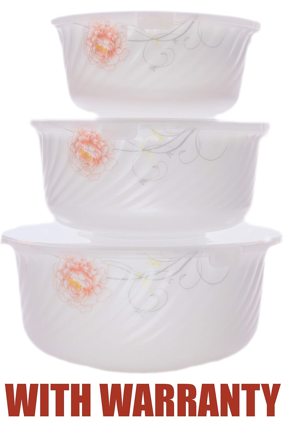 Addox® 3 Piece (.4L.6L, 1L) Serving and Mixing Bowl Set - Microwave Safe | Heat Resistant | Dishwasher Safe |Break Resistant