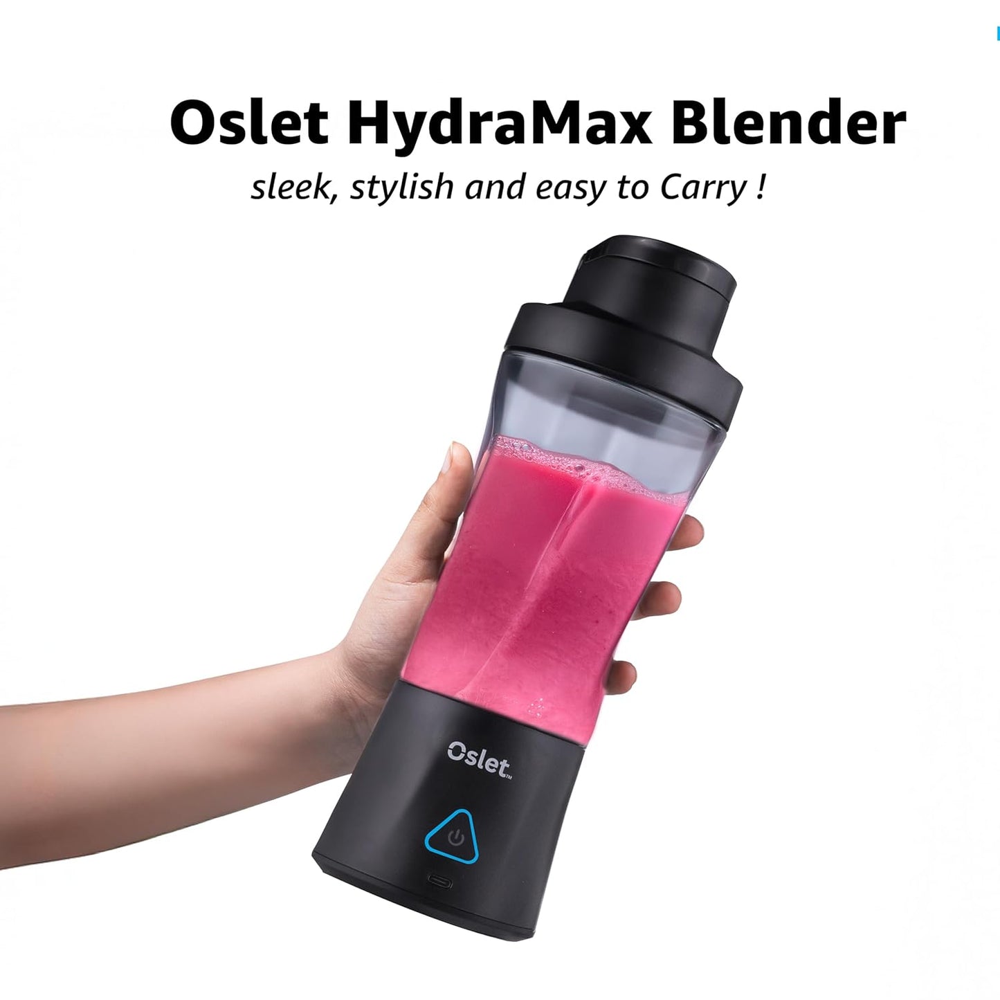 Oslet HydraMax 360W Portable Blender 700ml | 22,000 RPM | 6000mAh Battery (35+ Blends) | 6 Stainless Blades | Fast Charging | BPA-Free | Waterproof | Multi-Purpose for Smoothies, Shakes & Baby Food