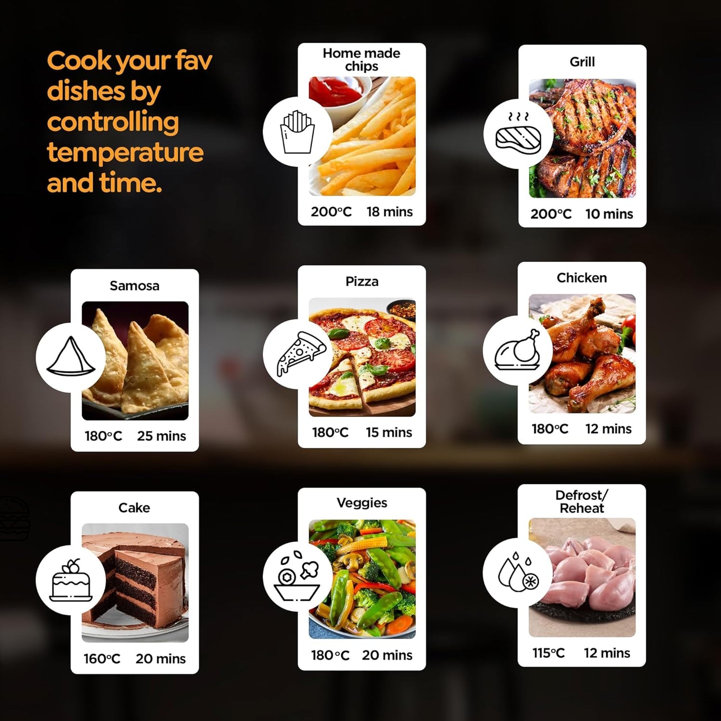 Prestige Nutrifry Electric Digital Air Fryer| 80% less Oil Consumption|4.5L Capacity |1200 Watts Power|Fry,Grill,Roast,Bake,Reheat|Digital Display with 8 Preset Menu|Easy to Clean Frying Basket|Black