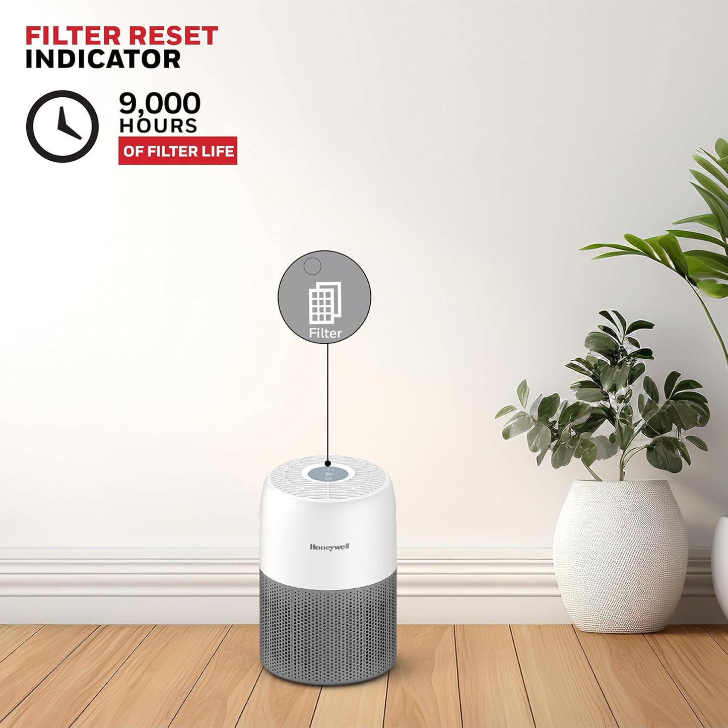 Honeywell Air Purifier for Home & Office, 3-in-1, Pre, H13 HEPA, Activated Carbon, Removes 99.99% Pollutants, Allergens, Pet Danger, Smoke, Dust & Pollens - Air touch V1