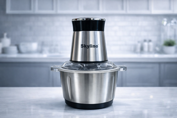 Skyline 400 Watts Vegetable & Meat Chopper with 2L Stainless Steel Bowl | 4 Sharp Stainless Steel Blades | Dual Speed Control Electric Food Processor for Home Kitchen