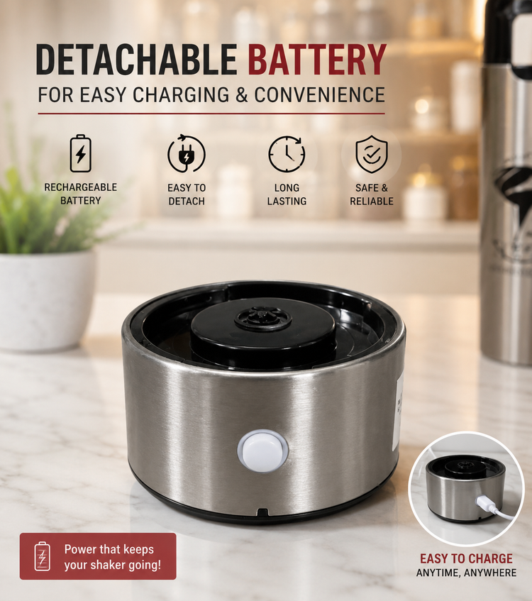 Skinny 600ml Rechargeable Self Stirring Shaker Bottle | Stainless Steel Vacuum Insulated Travel Mug | USB Type-C Charging | 24 Hours Hot & Cold | Protein Shake, Coffee & Beverage Mixer