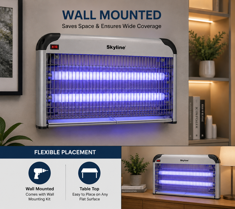 Skyline 38W Electric Insect Killer Machine | 1.5ft UV Mosquito & Fly Killer Bug Zapper | High Voltage Indoor Insect Trap | Chemical-Free Pest Control | Ideal for Home, Office, Restaurant | 1 Year Warranty