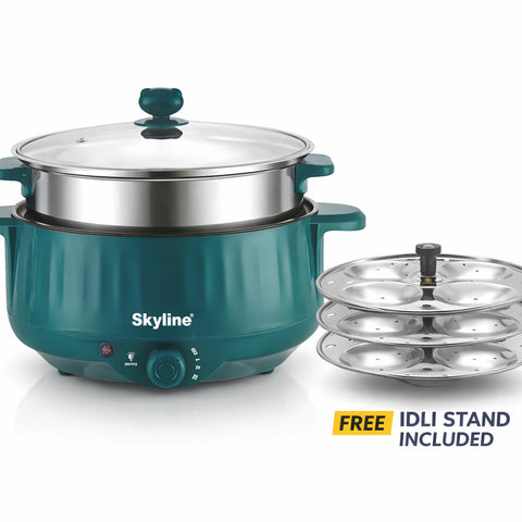 Skyline Momos & Multimaker, 800W Versatile Cooking Appliance for Dumplings, Pancakes, and More