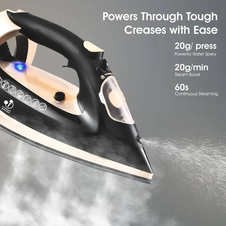 Warmex OTSI 2000W Steam Iron with Ceramic Coated Soleplate, 300ml Water Tank, Auto Shut-Off & Spray Function β Golden & Black