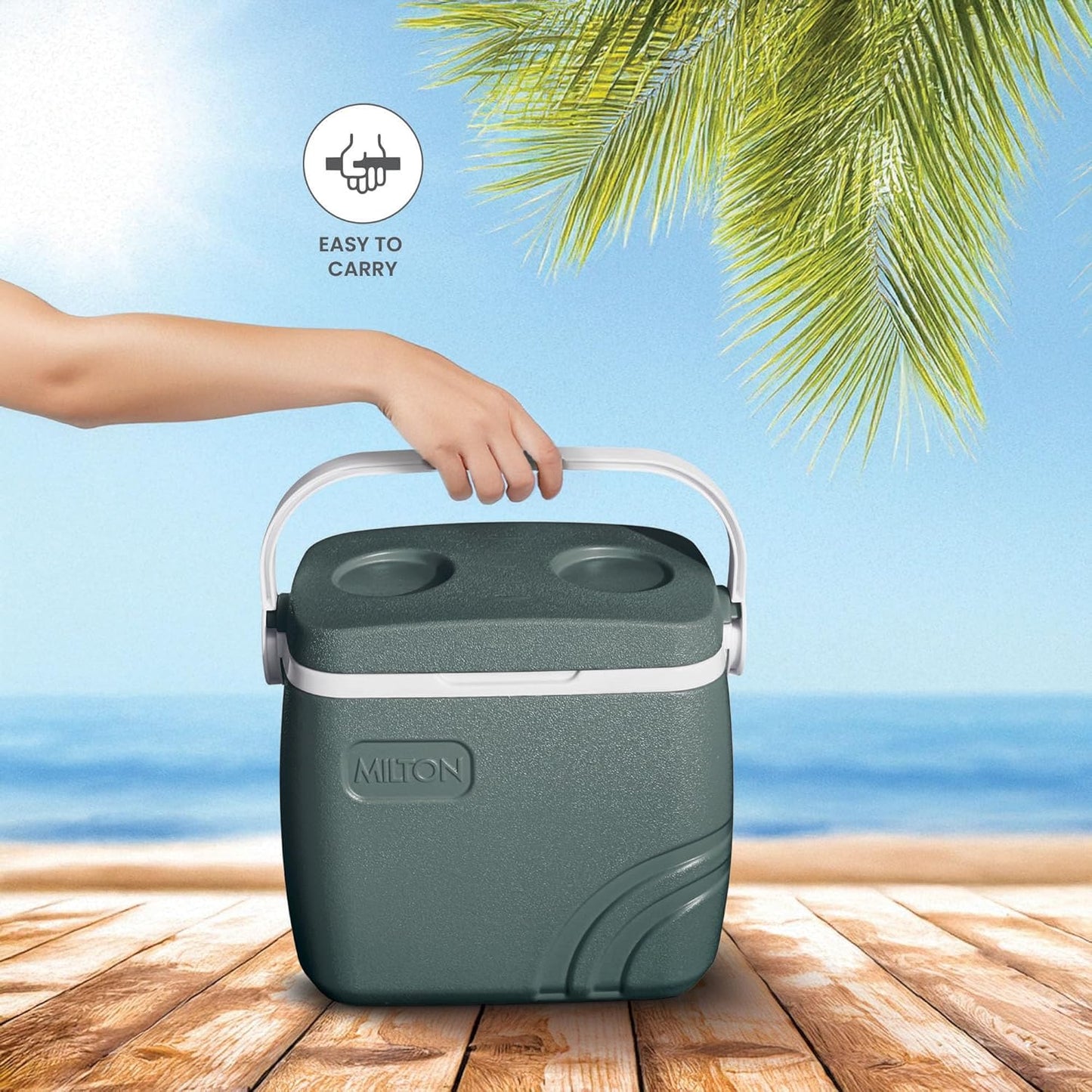 MILTON 7.4 L Plastic Super Chill 8 Insulated Ice Pail Ice Bucket (Green)