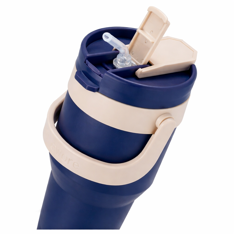 Oliveware Titan 750 ml Traveller Mug | Stainless Steel Inner | Insulated Plastic Body | Hot & Cold Beverage Travel Cup- Blue