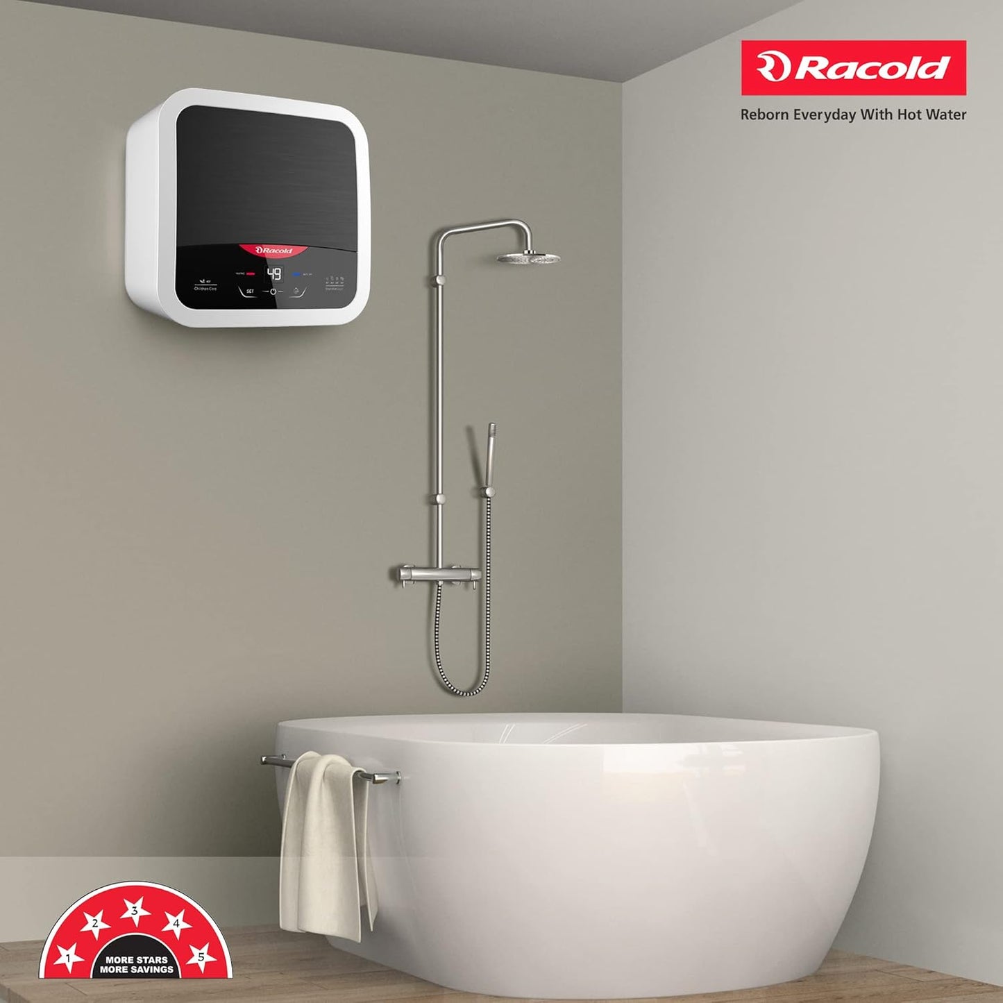 Racold 25 L Storage Water Geyser (Omnis r (white/ black), white / black)