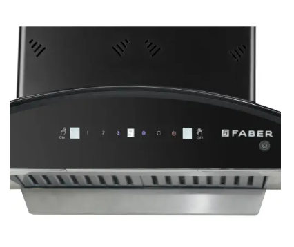 Faber Ellora 60 cm Hood with 1400m3/hr Suction, Heat Auto Clean, Baffle Filter, Touch with Gesture (Black)