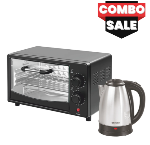 Skyline Evening Set Electric Kettle & Oven Toaster Combo | 10L Capacity | 2-in-1 Kitchen Convenience
