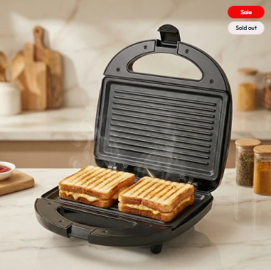 Skyline 750W 2-Slice Sandwich & Grill Toaster – Quick, Crispy, and Delicious Every Time!