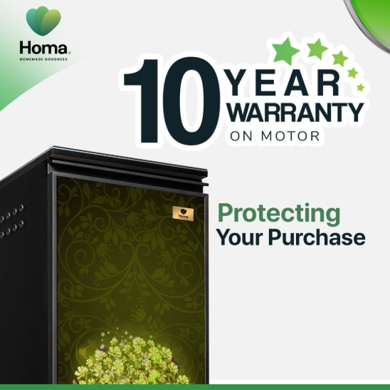 HOMA Elite Smart Atta Chakki with IoT Wi-Fi Connectivity, Toughened Glass Front, Talky Voice Feature & Auto-Clean Technology-Flora