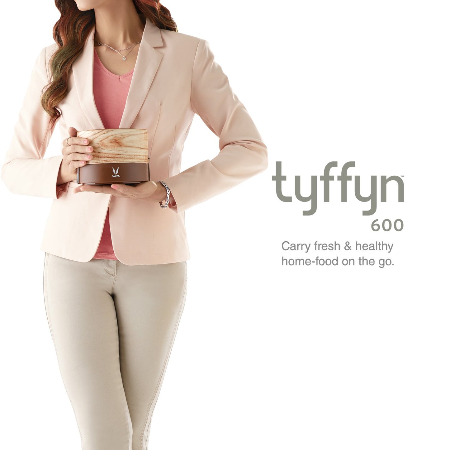 VAYA TYFFYN Lyte 600 ml Graphite Polished Stainless Steel Tiffin Box with BagMat 2 Containers Lunch Box  (600 ml, Thermoware)