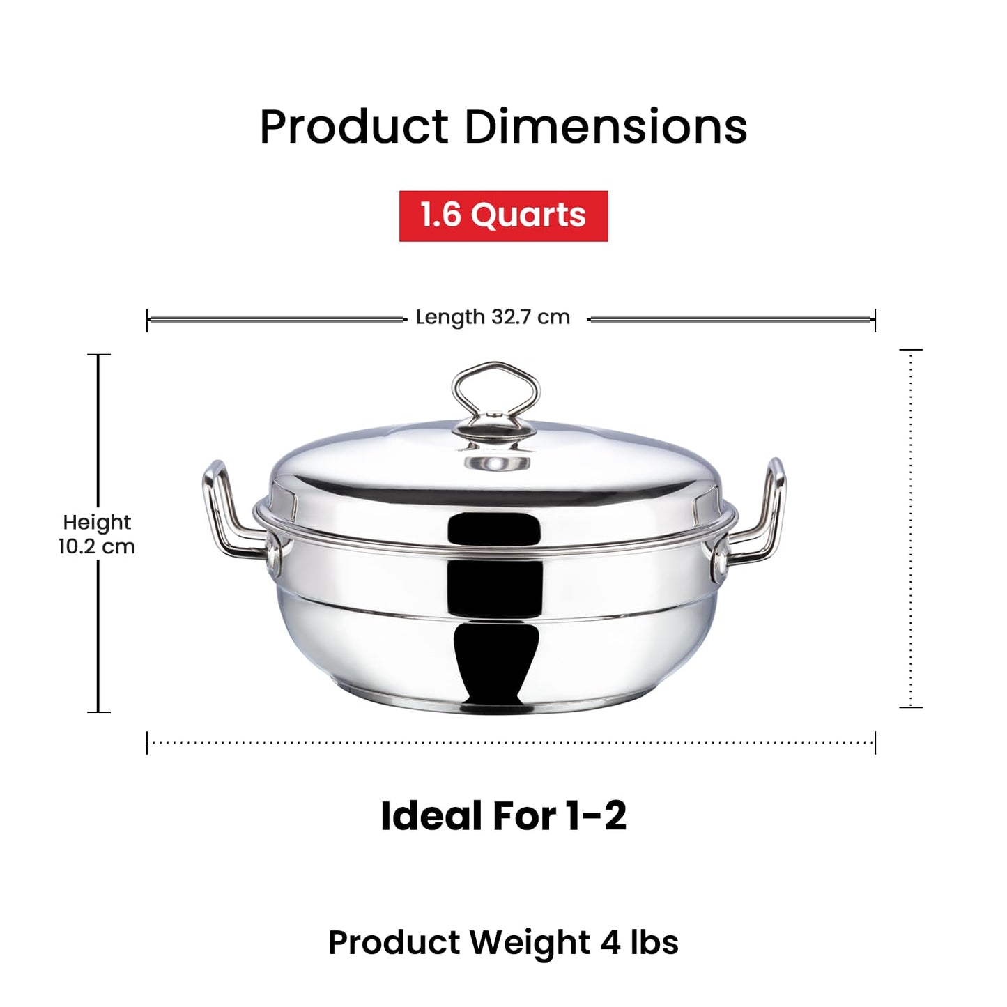 Vinod Stainless Steel Multi Kadai - 5 Plates, 26 cm | 2 Idli, 2 Dhokla and 1 Patra Plate/All in One Idli Cooker, Heavy Guage Idli maker, SAS Bottom Steamer - 2 Year Warranty