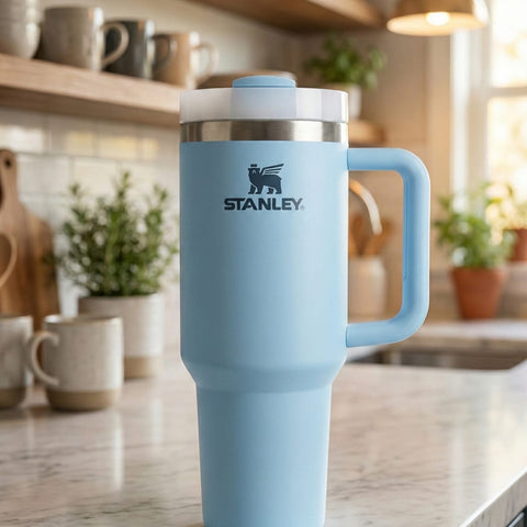 Stanley Insulated Tumbler with Handle βStainless Steel Travel Mug, Keeps Drinks Cold 11 Hours & Hot 8 Hours (Blue)