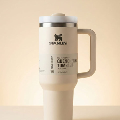 Stanley Insulated Tumbler with Handle βStainless Steel Travel Mug, Keeps Drinks Cold 11 Hours & Hot 8 Hours (White)
