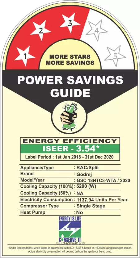 GODREJ 1.5 Ton 3 Star Copper, Convertible 6-in-1 Cooling,Insta Cool & Flexicool Split Air Conditioner (SIC 18NTC3 WYE, White)