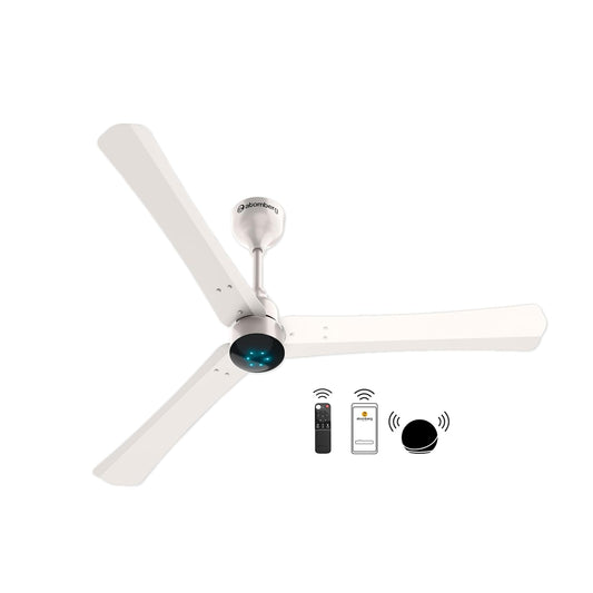 Atomberg Renesa Smart+1200mm BLDC Ceiling Fan with IoT & Remote | Energy Efficient Ceiling Fan | Ceiling fan for Living Room | High Air Delivery with LED Indicators(Pearl White)