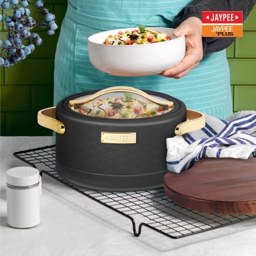 Jaypee Luxura Klass PU Insulated Inner Stainless Steel Casserole, 2000ml Black