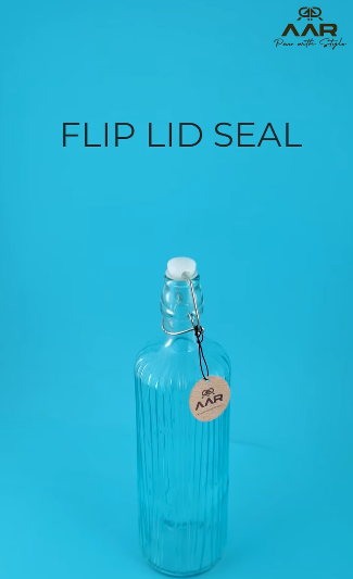 AAR Glass bottle cork for home & office - 1000 ml (BLUE)