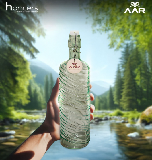 AAR Designer Glass bottle cork for home & office 1000 ml (BLACK)