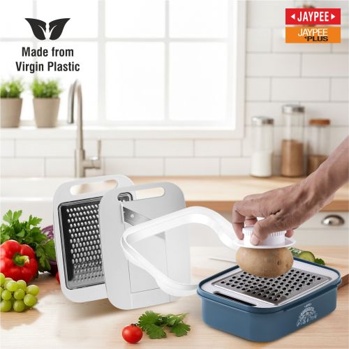 Jaypee Quickuts Stainless Steel Multipurpose 3 Plate Grater Set, 1200ml