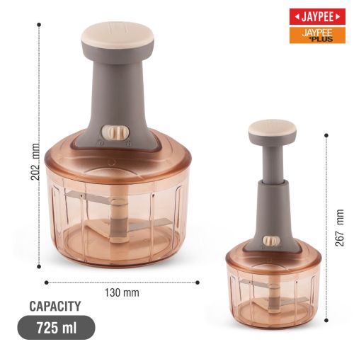 Jaypee Chip-Chop Manual Push Vegetable Chopper | Lock-Unlock System | Stainless Steel Blades