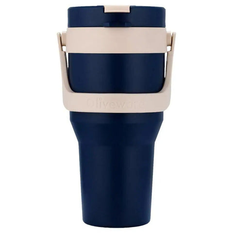 Oliveware Titan 750 ml Traveller Mug | Stainless Steel Inner | Insulated Plastic Body | Hot & Cold Beverage Travel Cup- Blue
