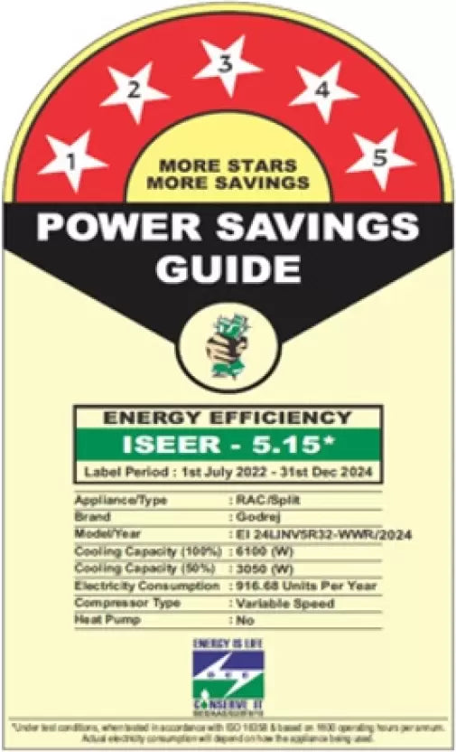 Godrej 2.0 Ton 5 Star, 5-In-1 Convertible Cooling, Inverter Split AC (AC SIC 24LTC5-WWR, White)