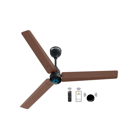 Atomberg Renesa Smart 1200mm BLDC Ceiling Fan with IoT & Remote | Energy Efficient Ceiling Fan | Ceiling fan for Living Room | High Air Delivery with LED Indicators (Brown & Black)