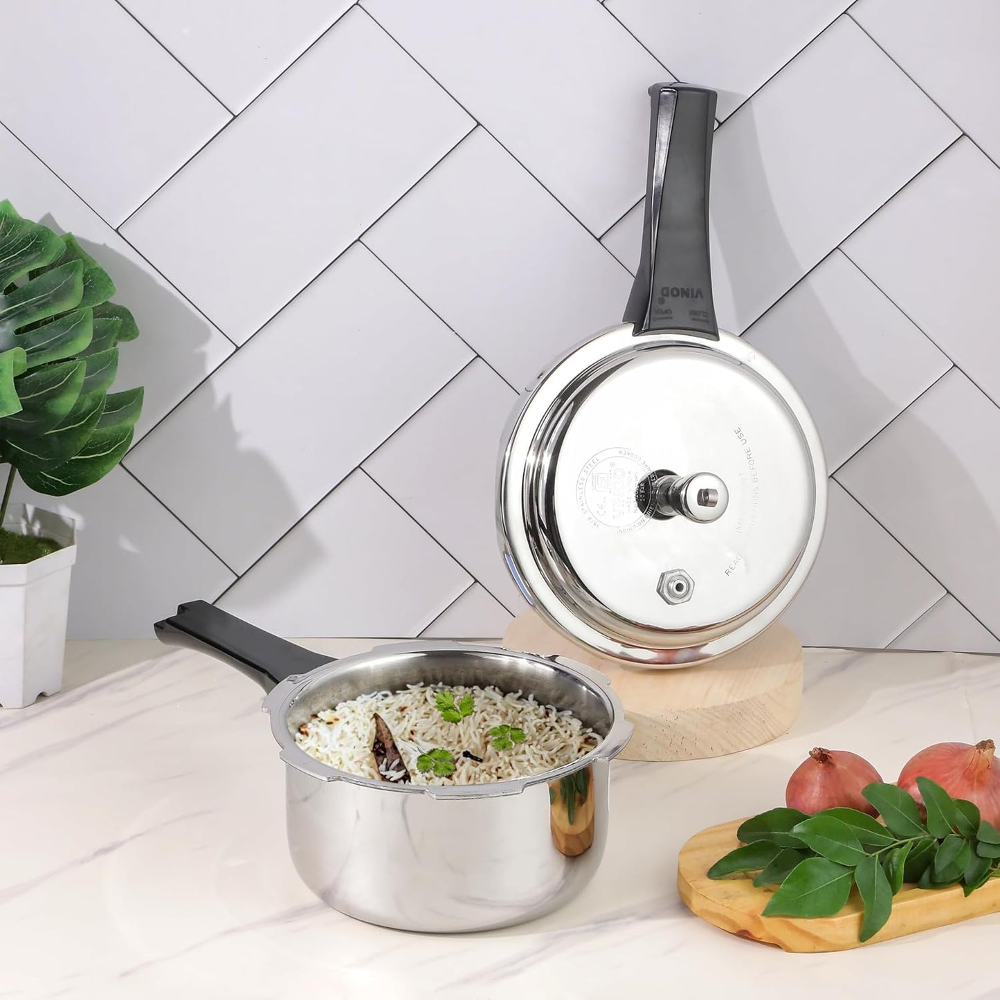 Vinod Platinum Triply Stainless Steel Outer Lid Pressure Cooker 5 Litres - ISI certified, Silver (Induction and Gas Stove Friendly) with 2 Years Warranty