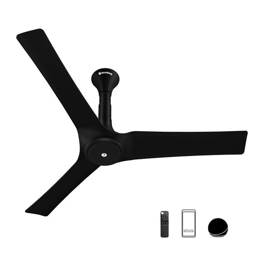 Atomberg Aris Starlight 1200 mm BLDC Ceiling Fan with IoT, Remote Control & Underlight LED with 3 Colour Options | Stellar Black