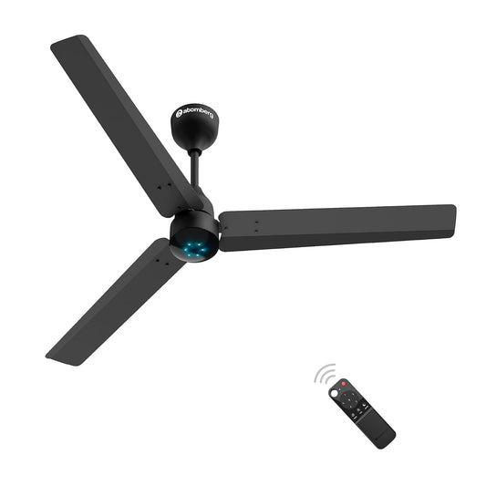 Atomberg Renesa 1200mm BLDC Ceiling Fan with Remote Control | BEE 5 star Rated Energy Efficient Ceiling Fan | High Air Delivery with LED Indicators | 3 Year Warranty (Midnight Black)