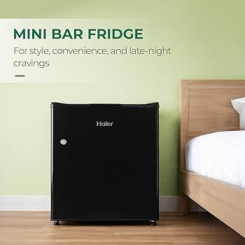 Haier 50 L 2 Star Direct Cool Single Door Mini Bar Refrigerator with Chiller Freezer Box, LED Light for Clear View, Lock & Key and Easy Clean Back (HRD-752KSA, Black Steel, 2026 Model)