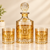 Luxury Gold Horse Design Crystal Decanter & 6-Piece Whiskey Glass Bar Set | Premium Drinkware Gift Set