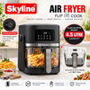 Skyline VTL-5120 1500W 2-in-1 Convertible Air Fryer & Cooking Pan, 4.5L Frying Basket + 2L Pan, 360° Hot Air Technology, Fry Roast Grill Bake & Cook, Non-Stick Low-Oil Air Fryer