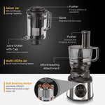 Prestige Endura Pro 1000 Watt Multi Functional Mixer Grinder | Heavy-Duty Ball Bearing Copper Motor | 6 Jars with Food Processing Attachments | 14 Functions in One | 5Y Motor Warranty