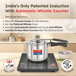 Prestige PIC 6.1 V3 2200 Watts Induction Cooktop | Patented Automatic Whistle Counter | 4KV Surge Protection | 7 Preset Indian Menu Options With Timer | Touch Button | Black | 1Y Warranty | BIS