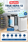 Skyline Smart Air Purifier with True HEPA-13 Filter, PM2.5 & AQI Display, Smart Air Quality Sensor, Filter Replacement Reminder & 8-Hour Timer – Up to 50m²