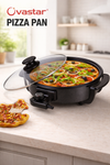 Ovastar Electric Pizza Pan OWPP-1608 | 1500W Non-Stick Multipurpose Cooking Pan with Glass Lid & Temperature Control | Ideal for Pizza, Omelette, Frying & More